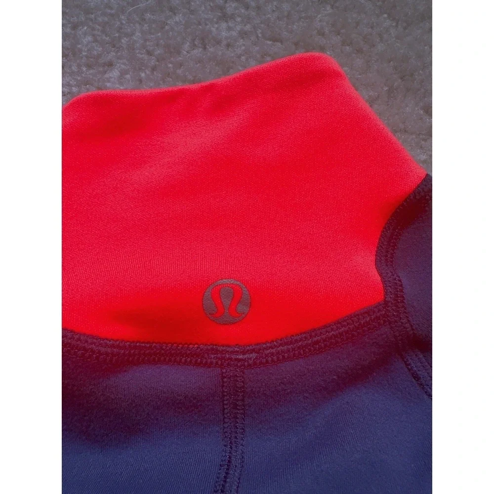 Lululemon 1/2 Zip Pullover Striped Blue orange Women's Size 2
